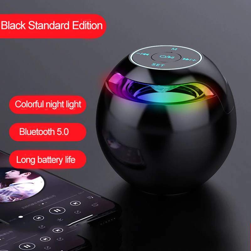 2022 Hot Selling Home Mini Portable 2000mAh USB Charge Car Speakers With Lights Alarm Clock BT Speaker
