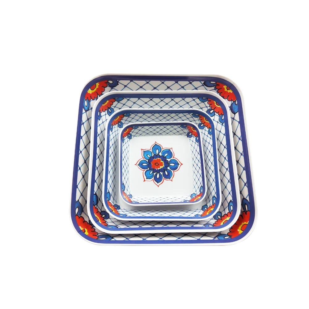 
FDA safe table top melamine dinner square shape dessert bowl 