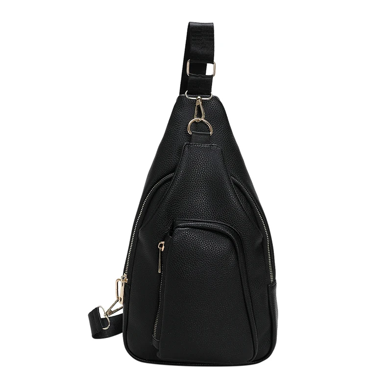 Designer High Quality Woman PU Leather Ladies Cross Body Sling Shoulder Chest Bag for Girls 2023