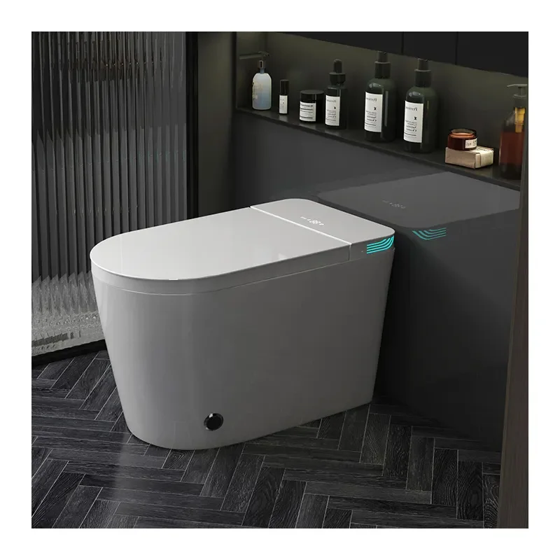 Modern sanitary ware P-trap wc Floor Mounted Elongated Foot Sensor bathroom intelligent smart toilet