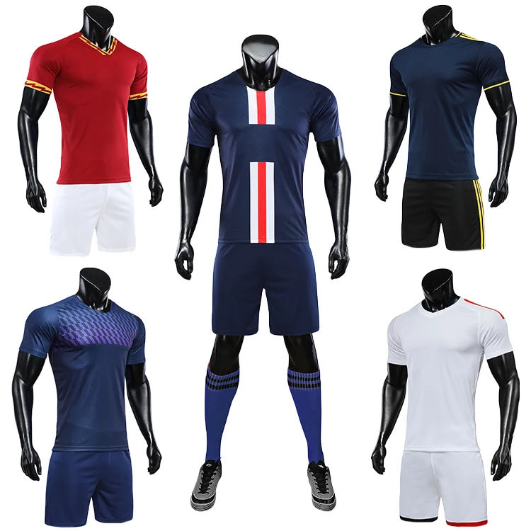 Factory direct sale sports jersey new model football shirt soccer uniform red white black