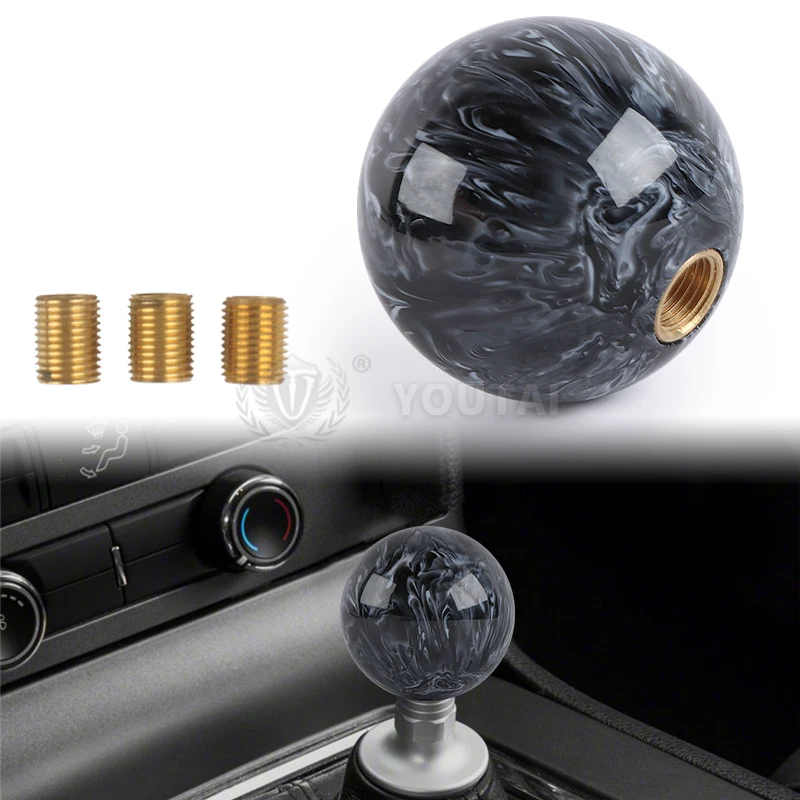 Универсальная круглая черно-белая шаровая ручка переключения передач для салона автомобиля JDM акриловая может быть
