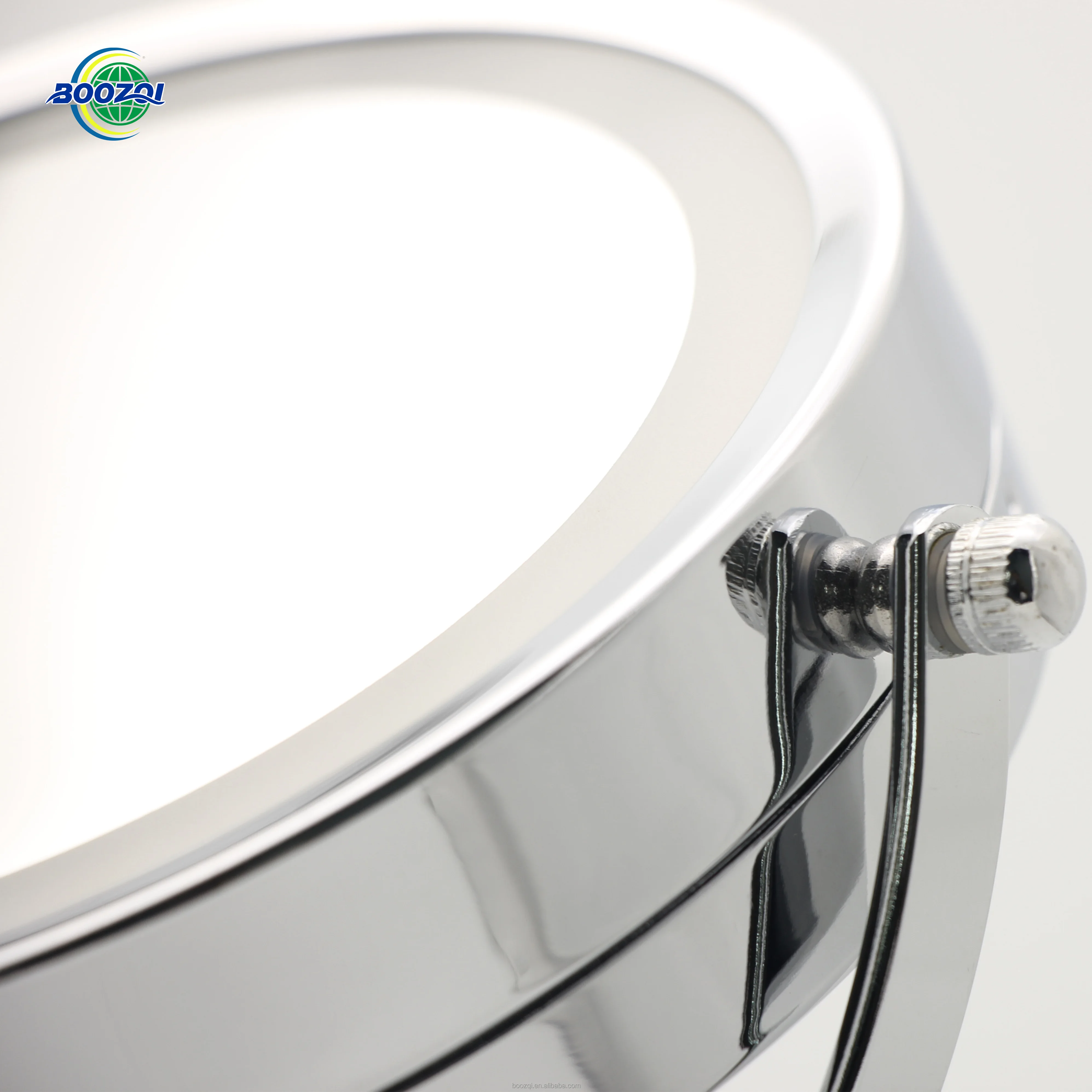 Double Sided Round Cosmetic Mirror Rechargeable Battery Vanity Desktop Makeup Mirror With Led Light