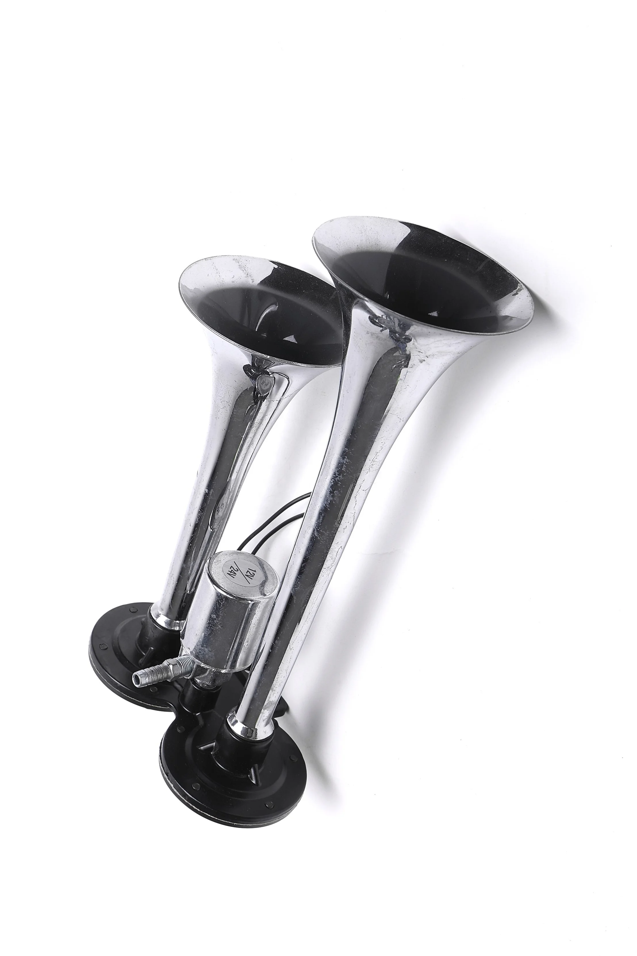 ZH-022 truck air horn 24V Factory price Super Loud Dual Trumpet Silver Electric air pressure horn