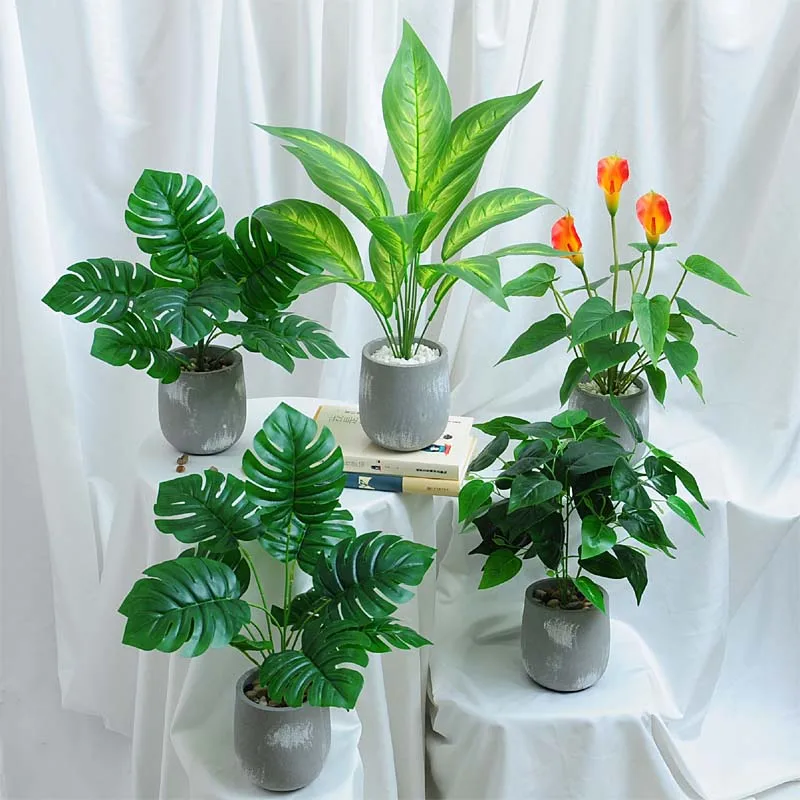 LQBZ Wholesale Artificial Plants  home decor artificial Epipremnum aureum bonsai