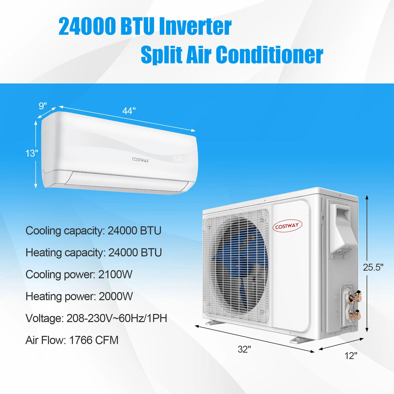 Официальное время доставки от 2 до 5 дней-24000 BTU 18 SEER2 208-230 В мини Сплит-кондиционер и обогреватель без каналов