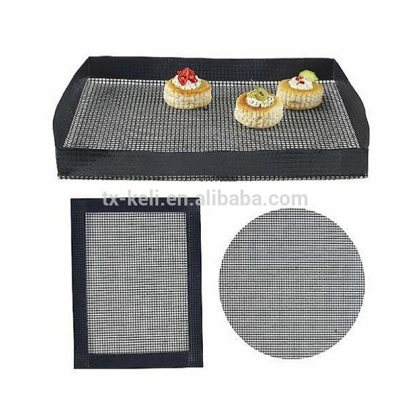 Non-Stick ptfe mesh cooking baking sheet grilling basket reusable fry chips fish oven basket