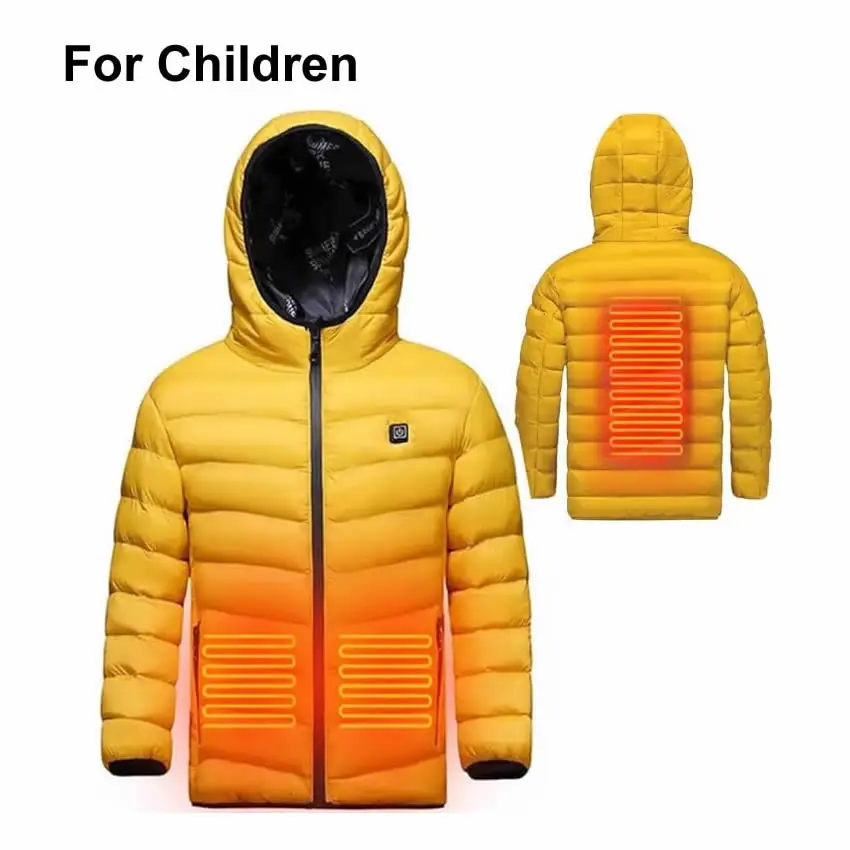 Winter Outdoor sports Heated puffer Jacket Water Resistant Rechargeable Battery Adjustable Warm Heated Clothing for children