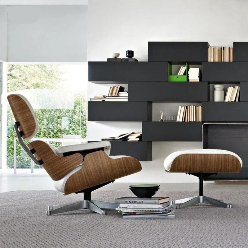 Lounge Chair Leisure Office Cafe Bedroom Lunch Break Single Sofa European Leather Modern Home