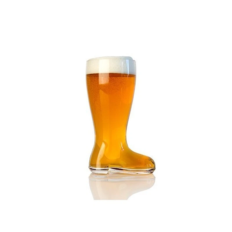 2023 new design Boot Shaped Glass Beer Mug 1L /0.5L boot shape mug huge glass beer mug for sale