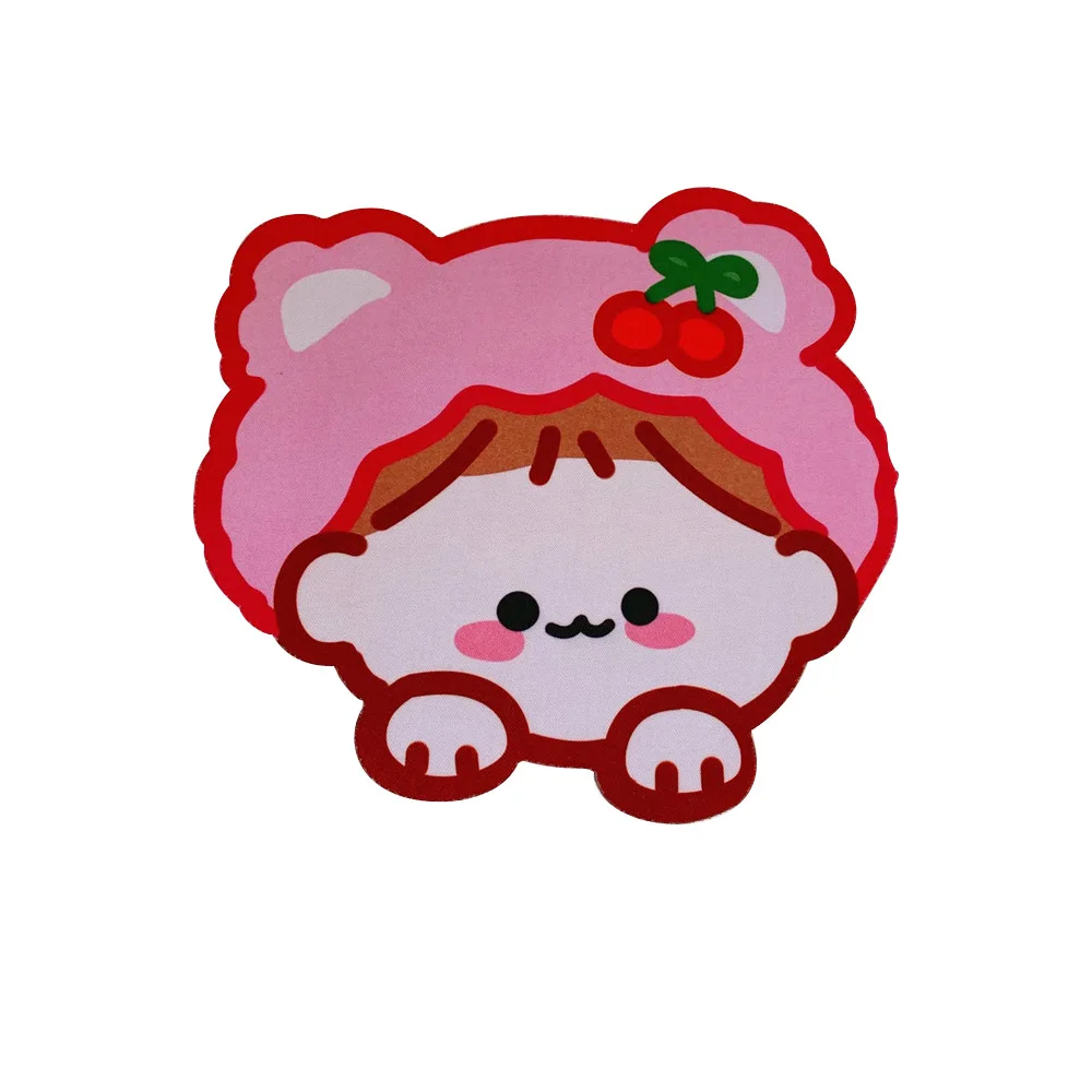 INS Kawaii милый кролик Подгонянные логос резиновый коврик для мыши с медведем из мультфильма мышки