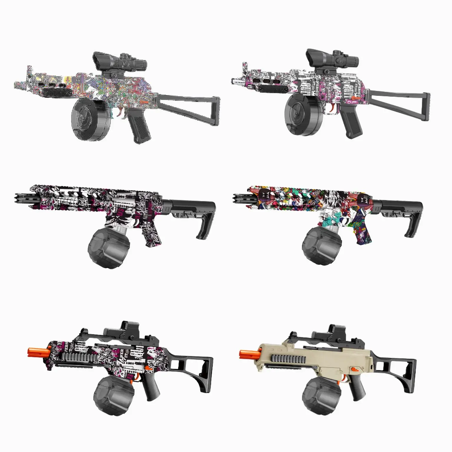 Upper Electric Blaster Toy Guns AKM47 M4 Splatter Ball Gun With Beads Plastic Toy Gun