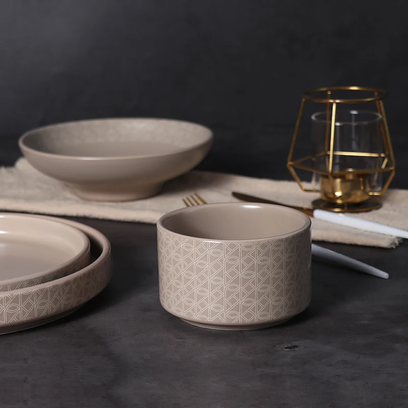 Restaurant Dishes Straight Bowls 10X6Cm Crockery Ceramic Rice Salad Cereals Noodle Bowl Serving Dishes For Catering