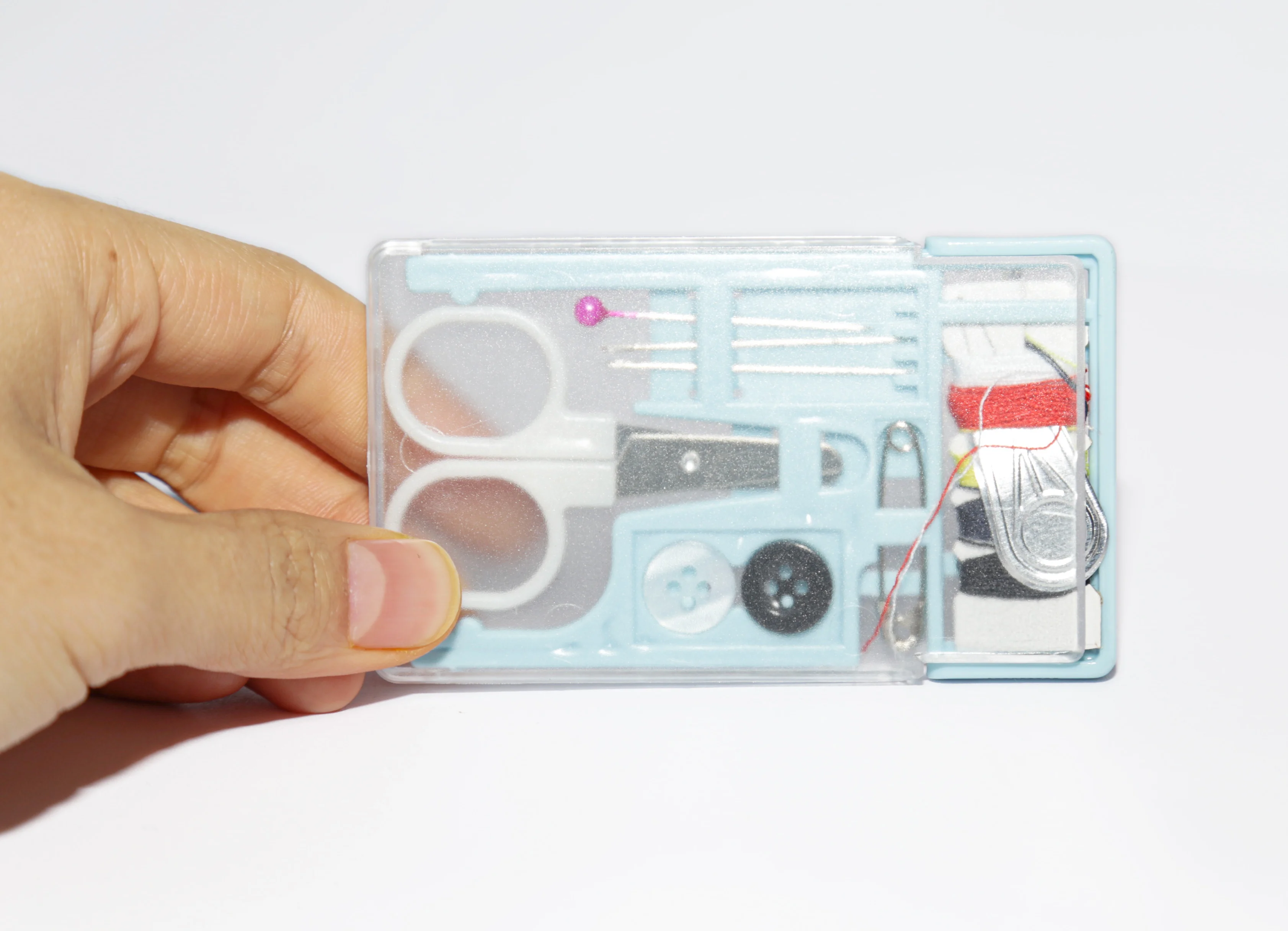 Mini Drawing Sewing Box with mirror, Pocket Needlework Tools Set, Portable DIY Sewing Accessories