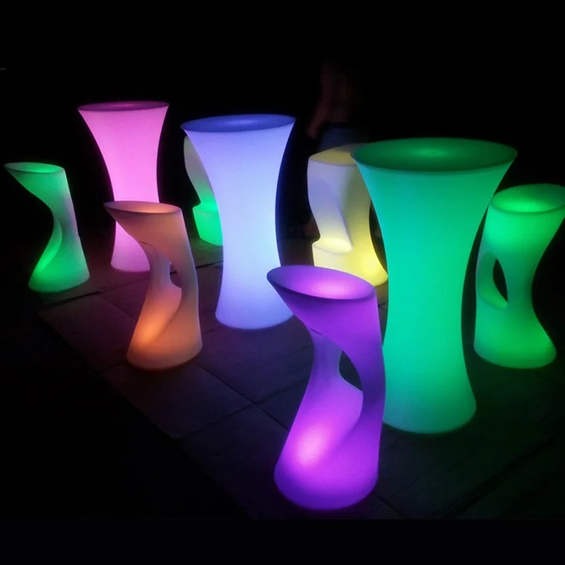 2021 New 16 color change led light up table and chair cube party furniture rechargeable &led furniture