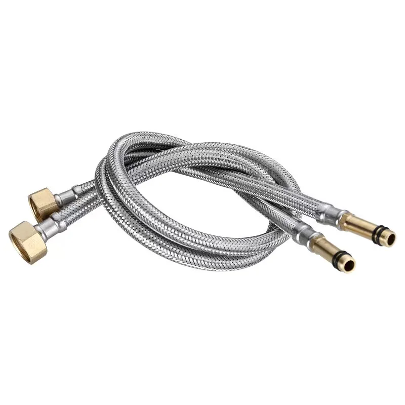 Wholesale Stainless Steel EPDM Rubber Braided Hose Brass Cover Braided Pipe Basin Type Hot And Cold Water Faucet Inlet Pipe