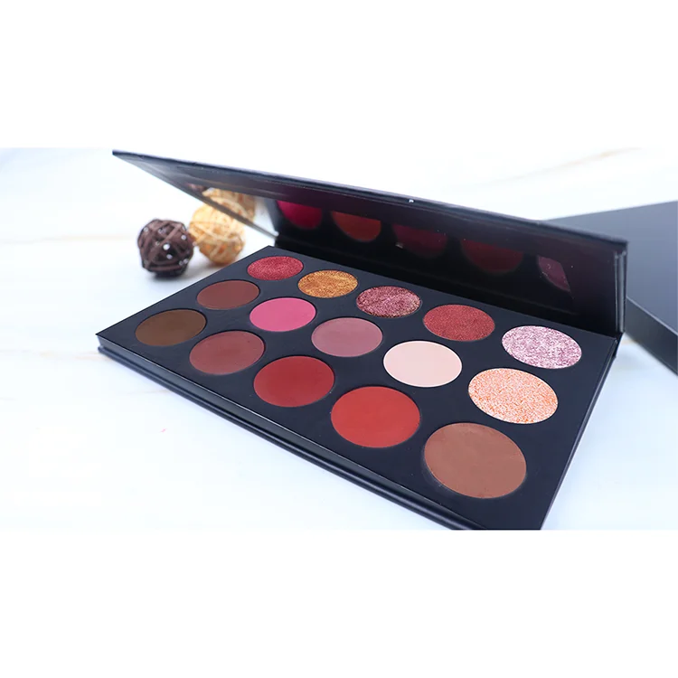 High Quality No Logo Custom 15 Color Eyeshadow Palette High Pigment Long Lasting Easy Blendable Makeup Eyeshadow