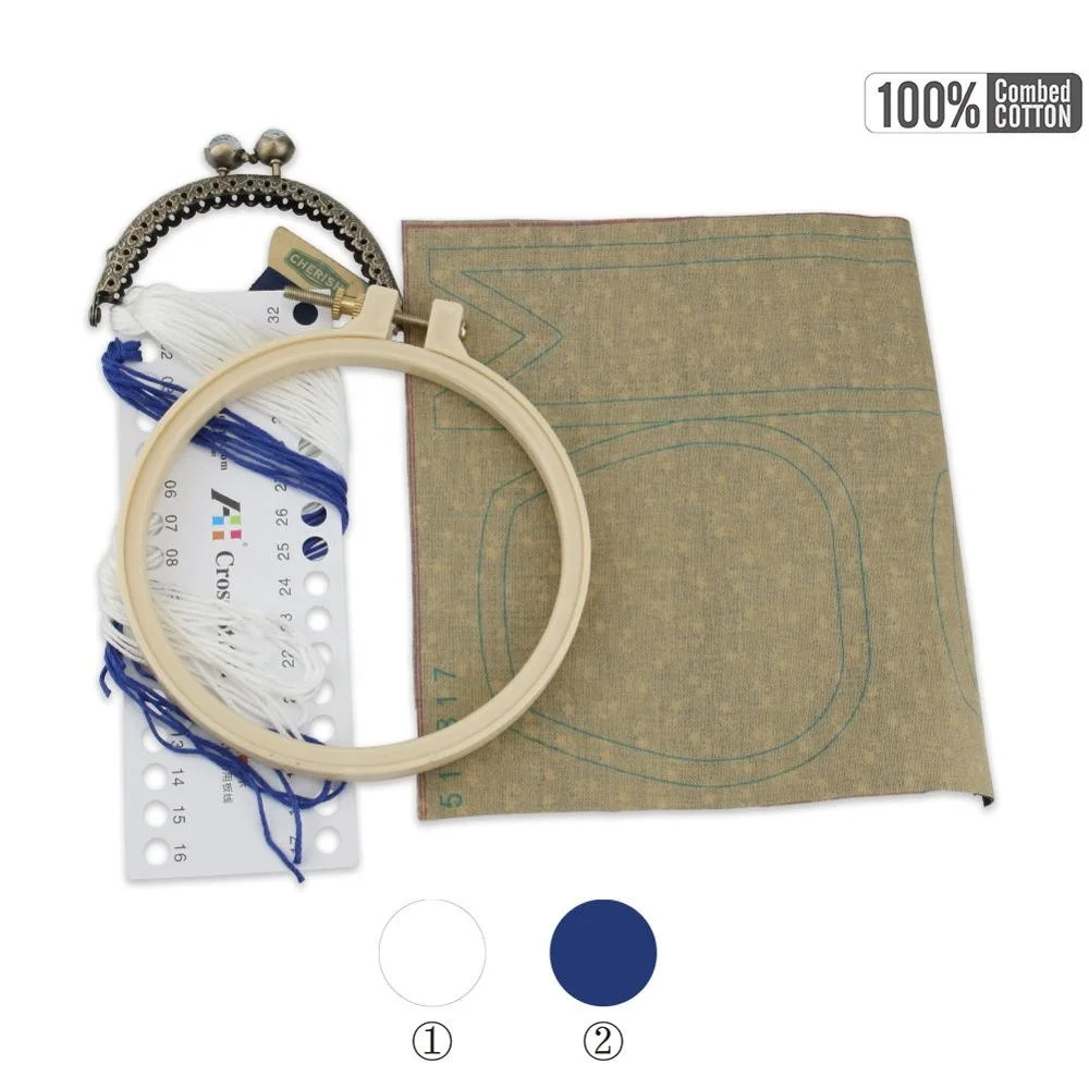 12cm Handmade Purse Decoration Embroidery Coin Bag Fabric Embroidery Craft DIY Kits Embroidery Kits