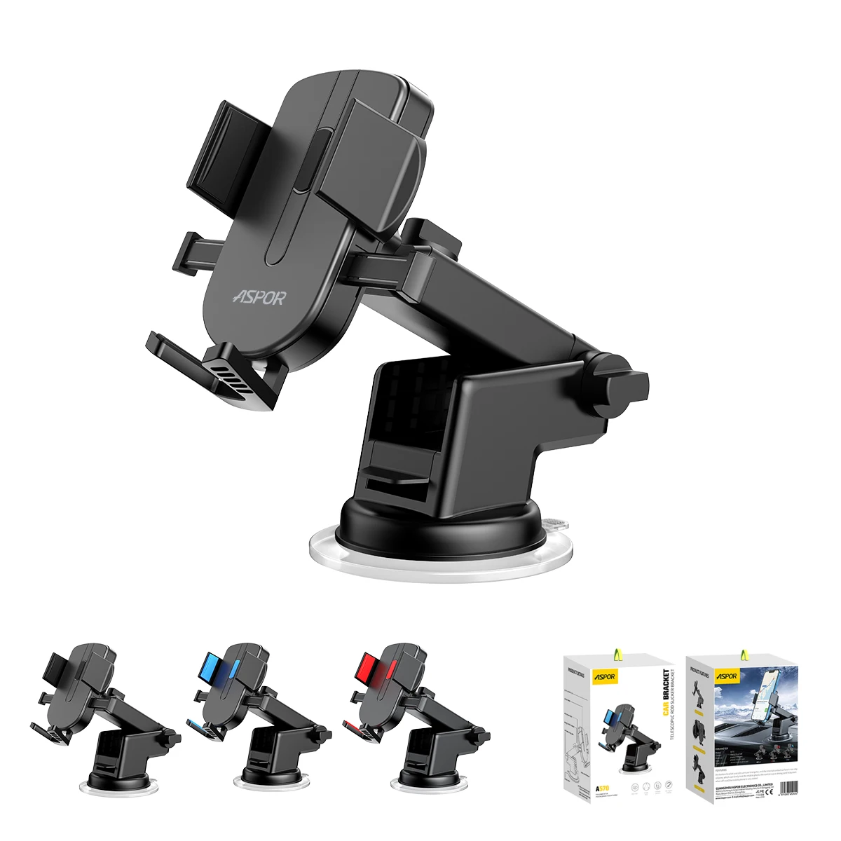 ASPOR A570 ASPOR New Mobile Phone Holder Car Bracket A570 360 Degree Rotation Strong Suction Cup