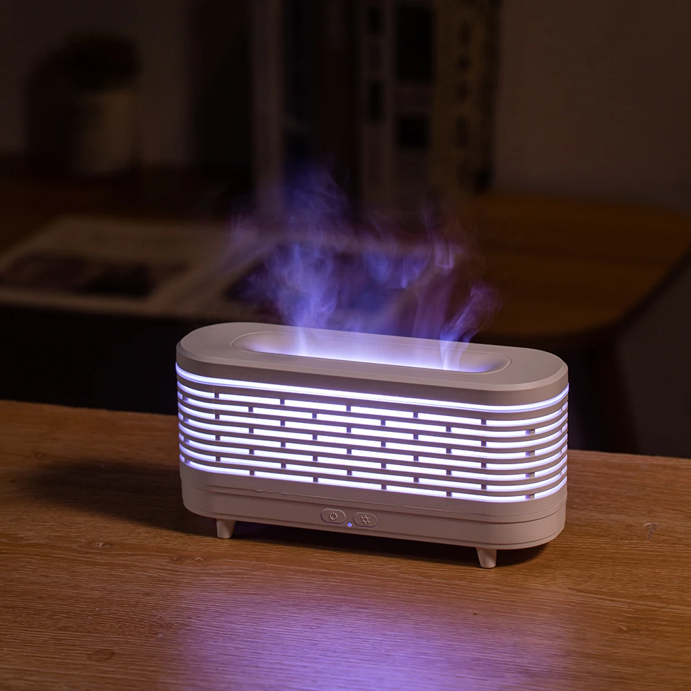 Colorful 3D Fire Flam Hollow Tissue Box Design Humidifier Ultrasonic Portable Essential Oil Diffuser Mini air Humidifier Desktop