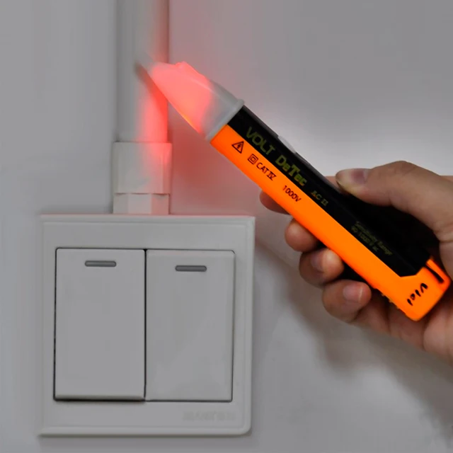 90-1000V Pocket Pen Type Non-contact AC Voltage Detector with Buzzer and Flashlight