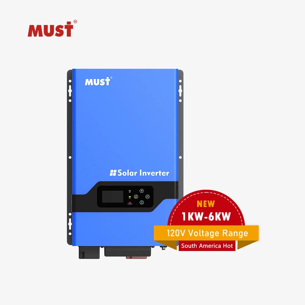 MUST PV3000LVHM USA Version 1-Phase Pure Sine Wave Split Inverter 120V/240V 6Kw Off-Grid Solar Hybrid Power Home MPPT Controller