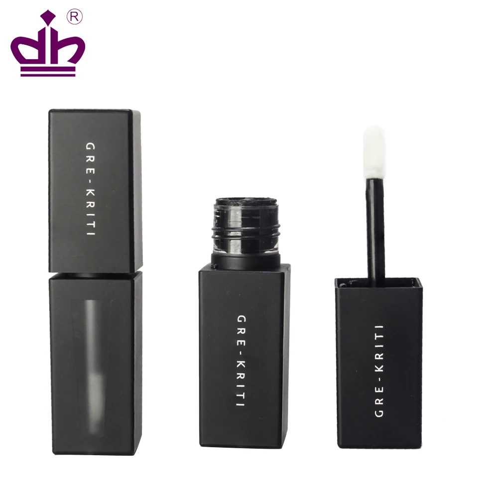 
Контейнер для жидкой губной помады с кисточкой, пластиковая пустая черная бутылка для блеска для губ 