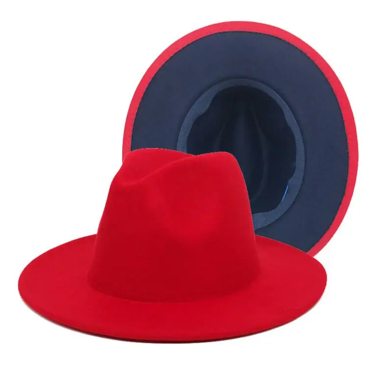 
Wholesale Wool Brim Fedora Hats Women For New Designer Wool Fedora 2 Tone Hats Men And Women 