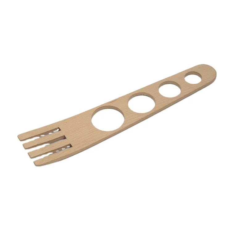 Natural Wooden Spaghetti Fork With Measuring Tool Pasta Measuring Tool
