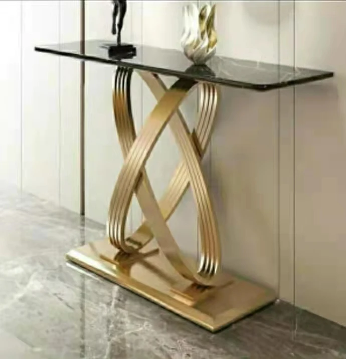 Домашняя металлическая мраморная консоль для прихожей и входного стола, Роскошная Современная консоль для прихожей