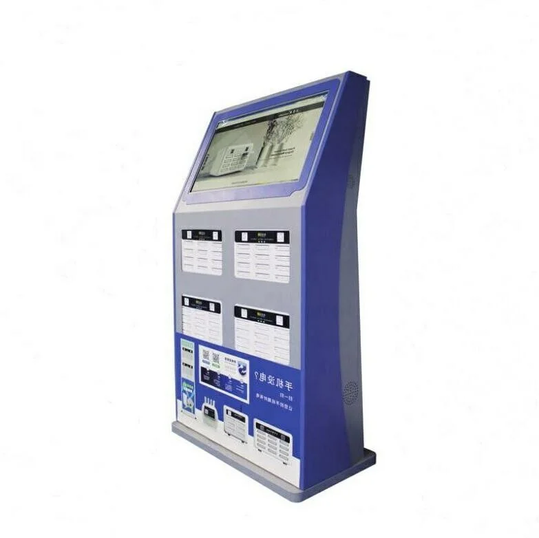 Киоск с 48 слотами для зарядки внешних аккумуляторов в торговых центрах