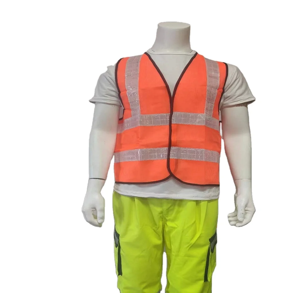 3M Safety Reflective Vest 100GSM PVC Tape CE EN20471 Hi-vis Safety Warning Construction Orange Color Vest