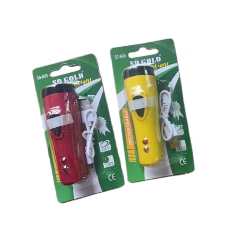 Bangladesh hot sale micro portable multifunction plastic usb charging small red led torch flashlight