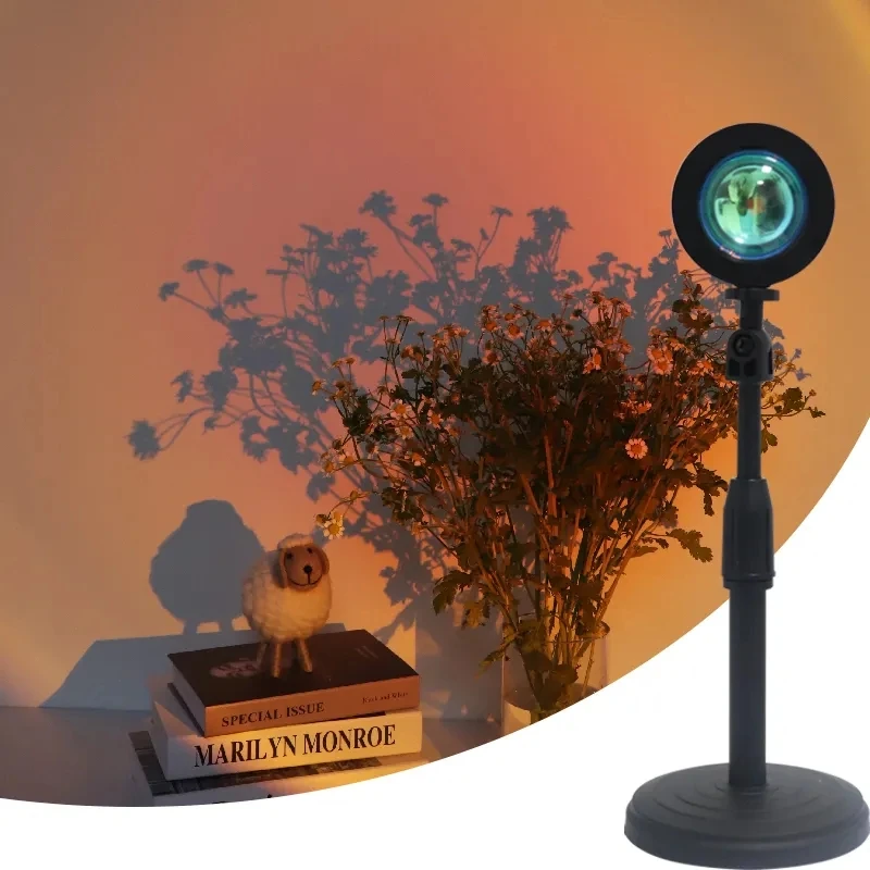 16 Colors Sunset Multiple Colors Projector Sunset Night Light for Photography with Remote Control   for Home Bedroom