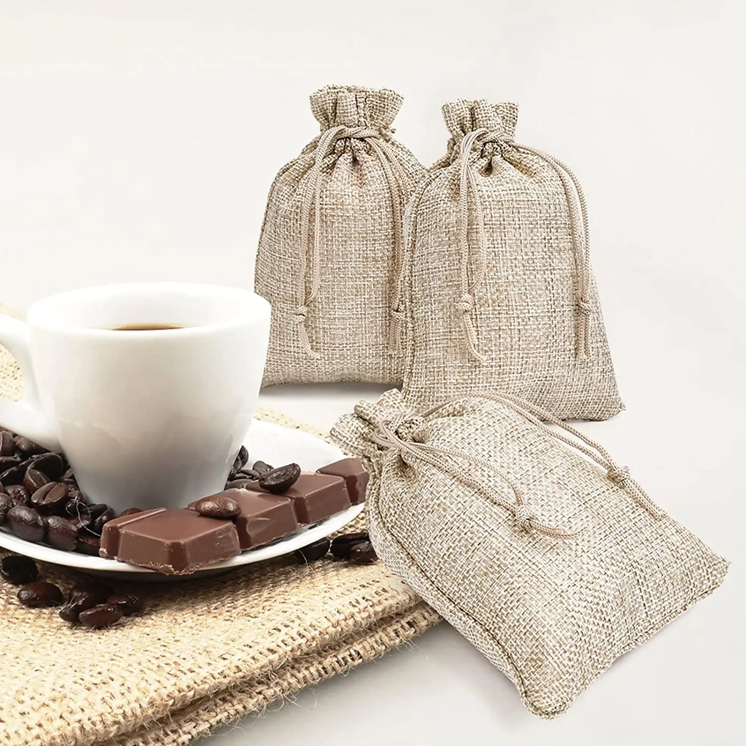 Multi-color Wholesale drawstring bags with custom printed logo automatic sewing machine for jute pouch cotton dust bag