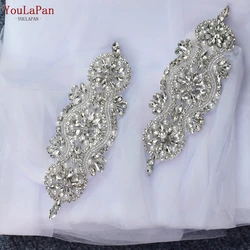 YouLaPan VG19 Detachable Pin Cape Rhinestone Pearl Applique Long Tulle Shawl Women Wedding Evening Dress Shoulder Coverage