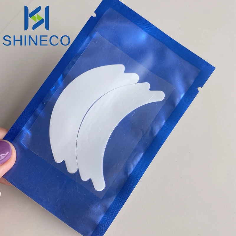 SHINECO bio biogel 3d custom logo label eyelash eyepad lint free thin ultra lashgelpads silicone adhesive under eye patches