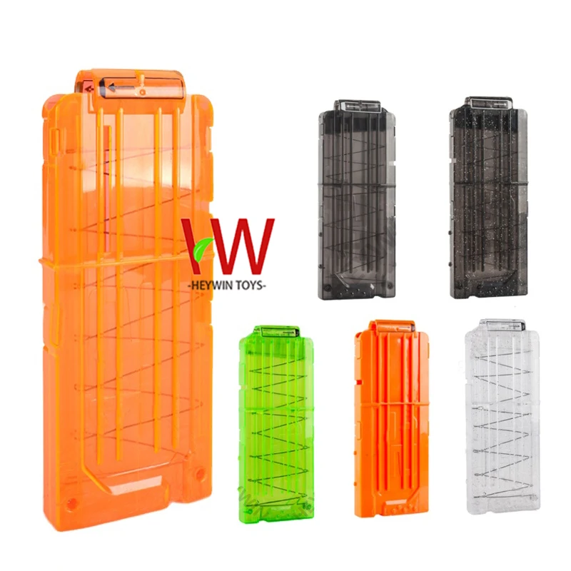 Мягкие зажимы для патронов, зажим для магазина, 12 патронов, картридж для игрушек, прозрачный оранжевый дротик, аксессуары для пистолета EVA, 12 дротиков (HM22B)