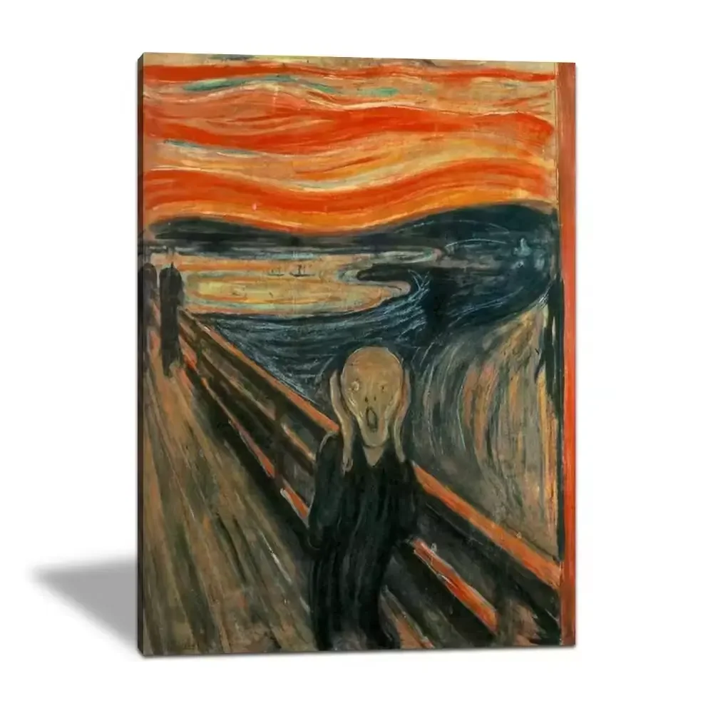 100% Cotton Paintings Canvas Gallery Collection Expressionism Handmade Oil Painting Scream By Edvard Munch