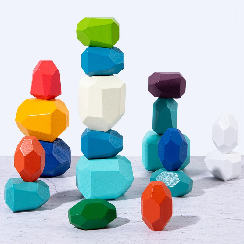 Прямая поставка с завода лидер продаж деревянные камни для игры рок-блоки развивающая головоломка конструктор набор в коробке упаковка