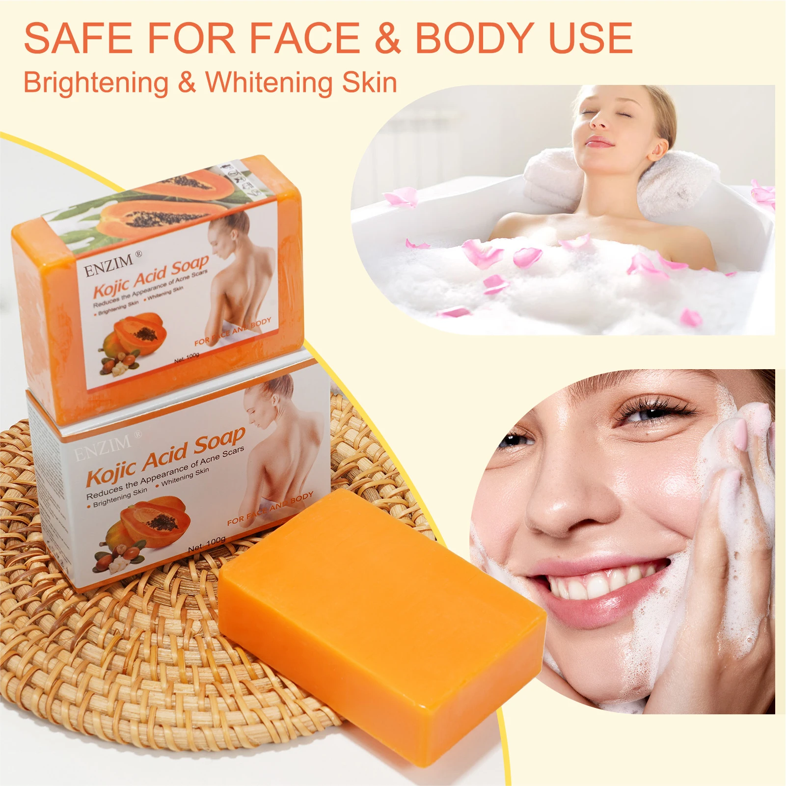 Wholesale   papaya kojie san kojic acid soap and  tumeric soap  For Flawless Glowing whitening Skin