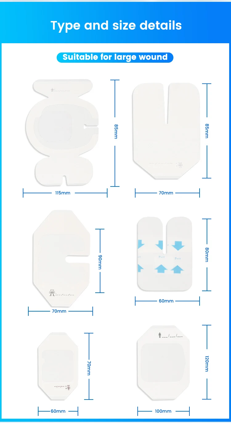 Medical use transparent film dressing wound care IV adhesive cannula fixation wound dressing