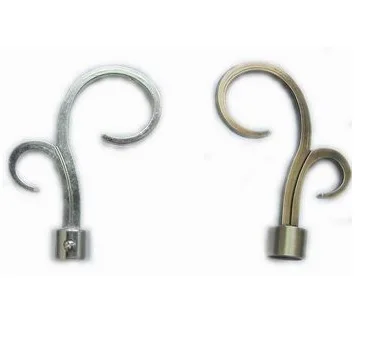 Curtain rod decoration finials,Iron curtain rod with curtain curved finials