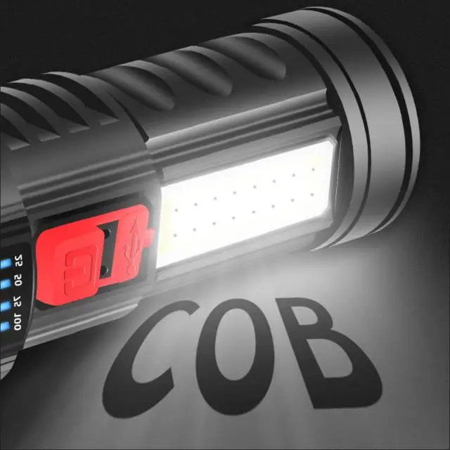 new product ideas 2024 COB led flashlight torch light flashlights plastic with batteries