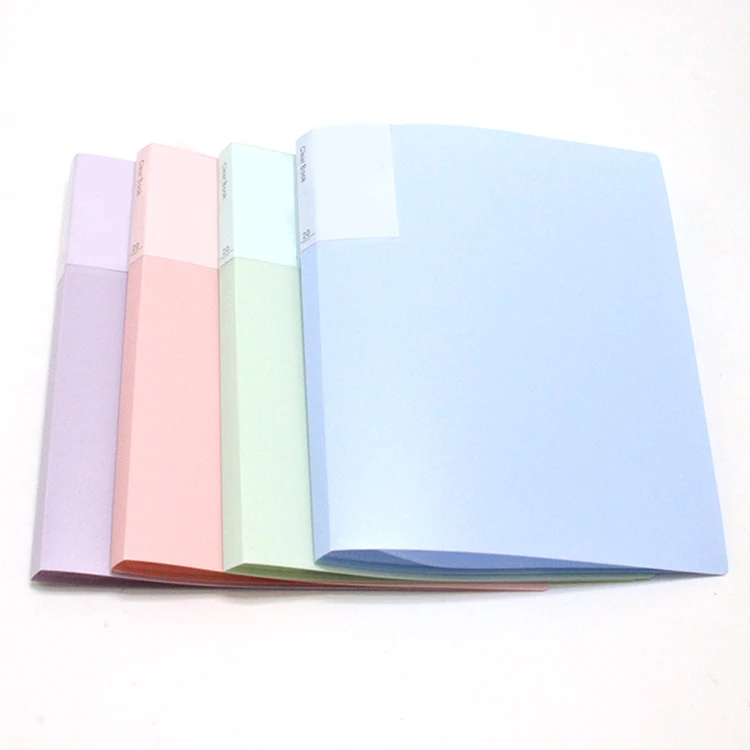 A4 Information Book PP File Folder 10 Pockets Transparent Anti-static Clear Book Morandi For Contract Test Paper