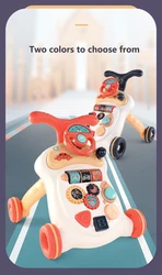 Wholesale most popular baby early education multifunctional fun steering wheel walker trolley toddler walking armrest toys