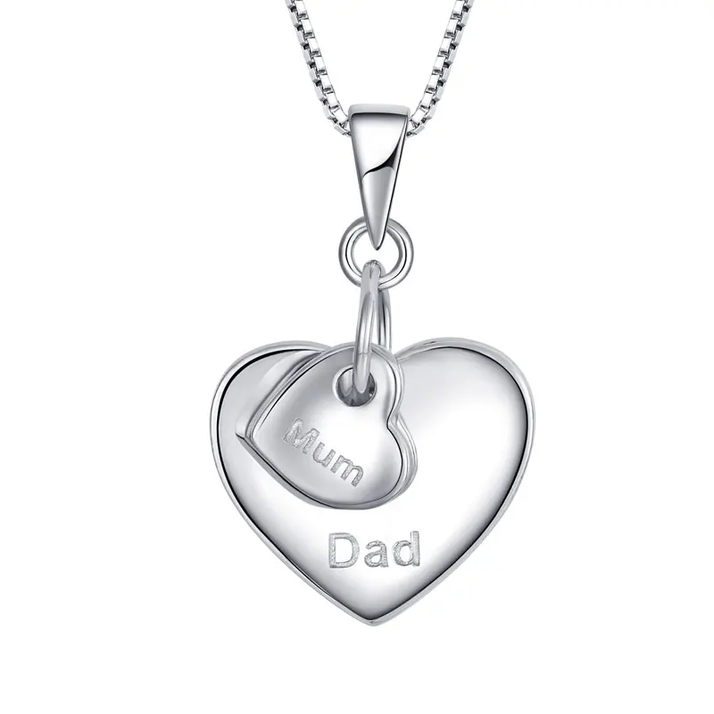 gold plated heart pendant 925 Sterling Silver fashion High Quality women fine pendant necklaces