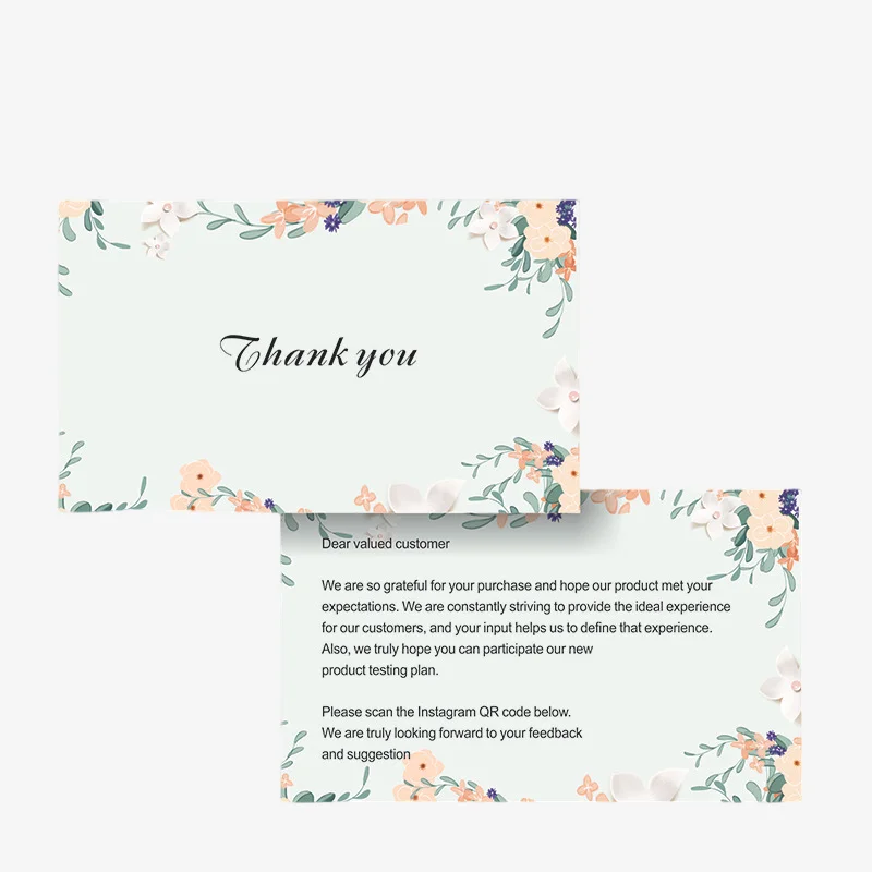 Hot Sales High Quality Art Paper Customized Thank You Cards Business Thank You For Supporting My Small Business Card