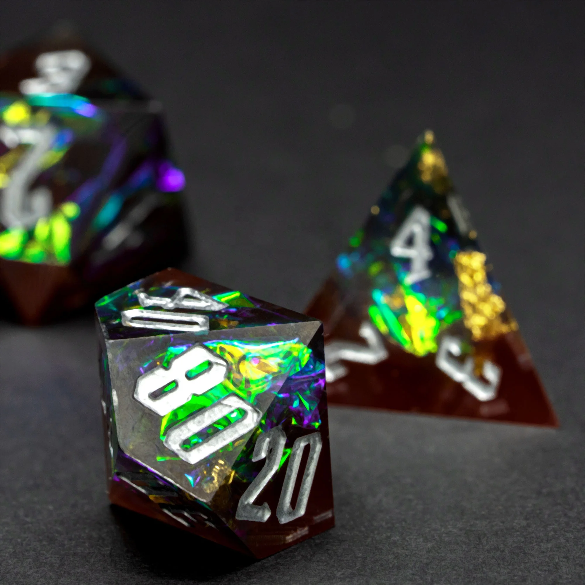  Смоляные игральные кости Udixi для ролевых игр с острыми краями красные и черные Подземелья Драконы d