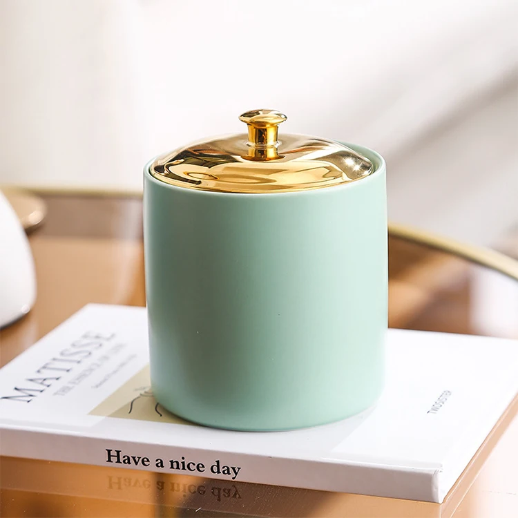 Самый популярный большой вместительный легкий роскошный керамический матовый контейнер для хранения пищевых продуктов Макарон керамические банки с бамбуковой крышкой